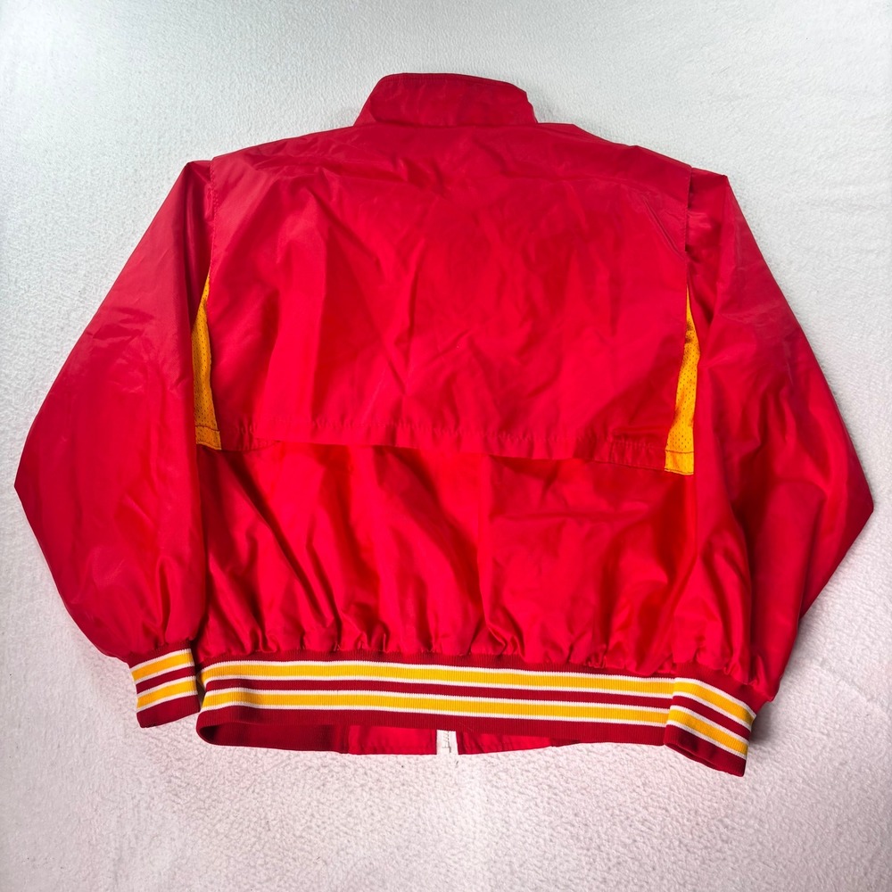 Vintage Butwin USA Nylon Bomber Jacket Men's XL Red Full Zip Striped Made USA - Picture 5 of 8